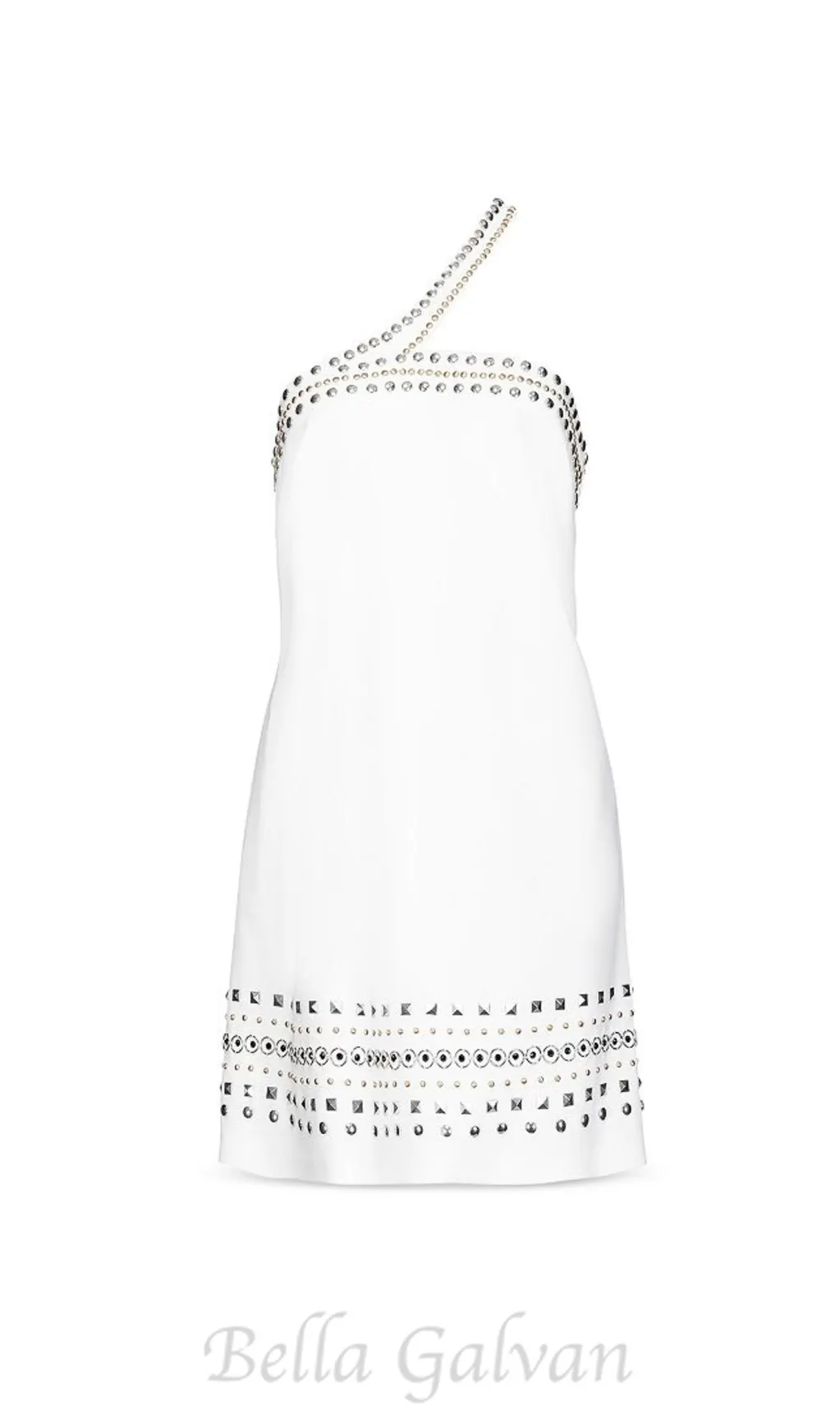 Studded embellished Mini Dress in white Flowering Girl
