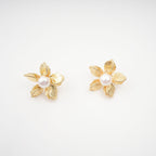 Jeanne Floral Faux-Pearl Stud Earrings Flowering Girl