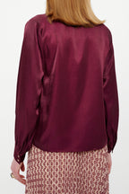 Viscose Blouse In Burgundy Flowering Girl