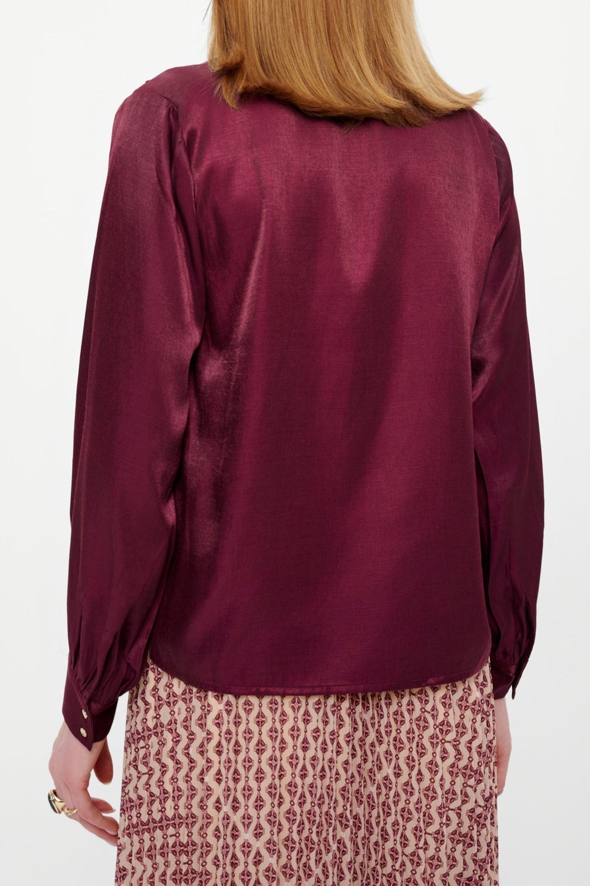 Viscose Blouse In Burgundy Flowering Girl