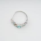 Ardelle Green Crystal Embellished Sterling Silver Ring Flowering Girl
