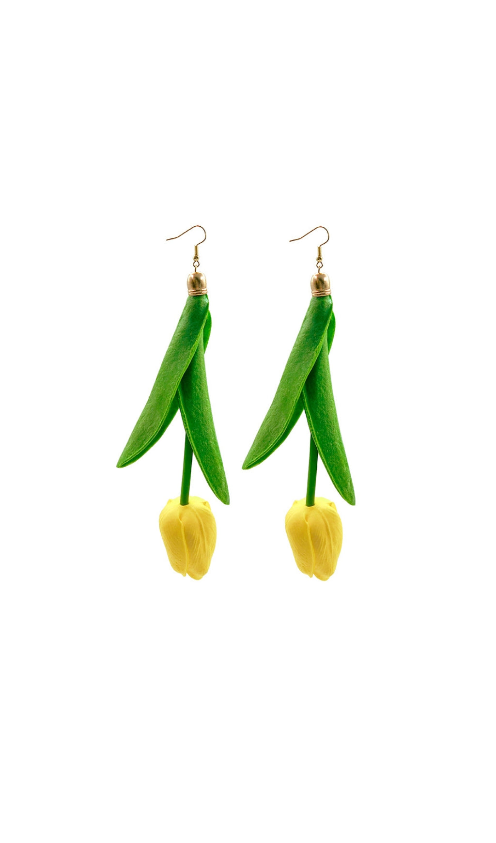 Adela Yellow Flower Alloy Plastic Earrings Flowering Girl