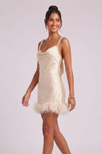 Champagne Satin Slip Dress Flowering Girl