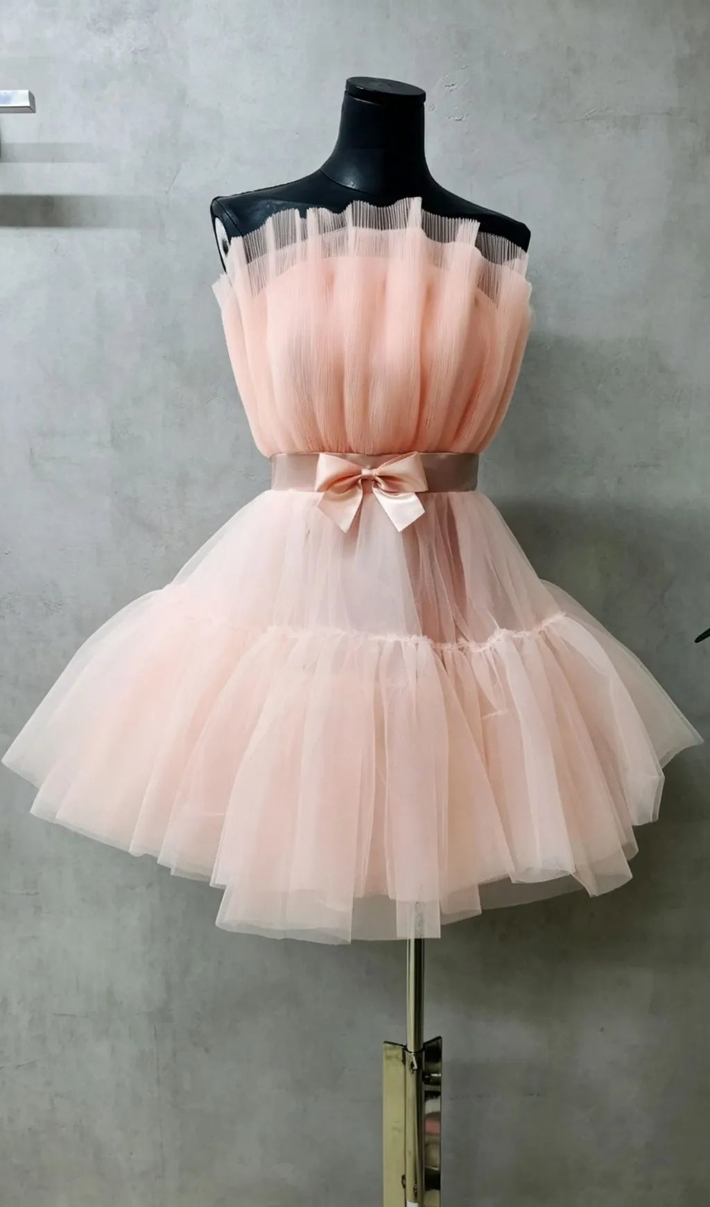 Frederica Bow-Accent Waist-Cinched Strapless Dress Flowering Girl