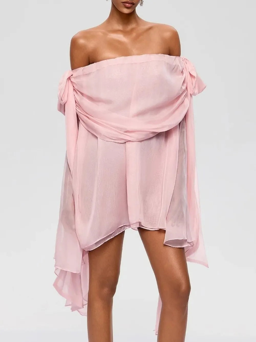 Raskiel Off Shoulder Ruffle Mini Dress Flowering Girl