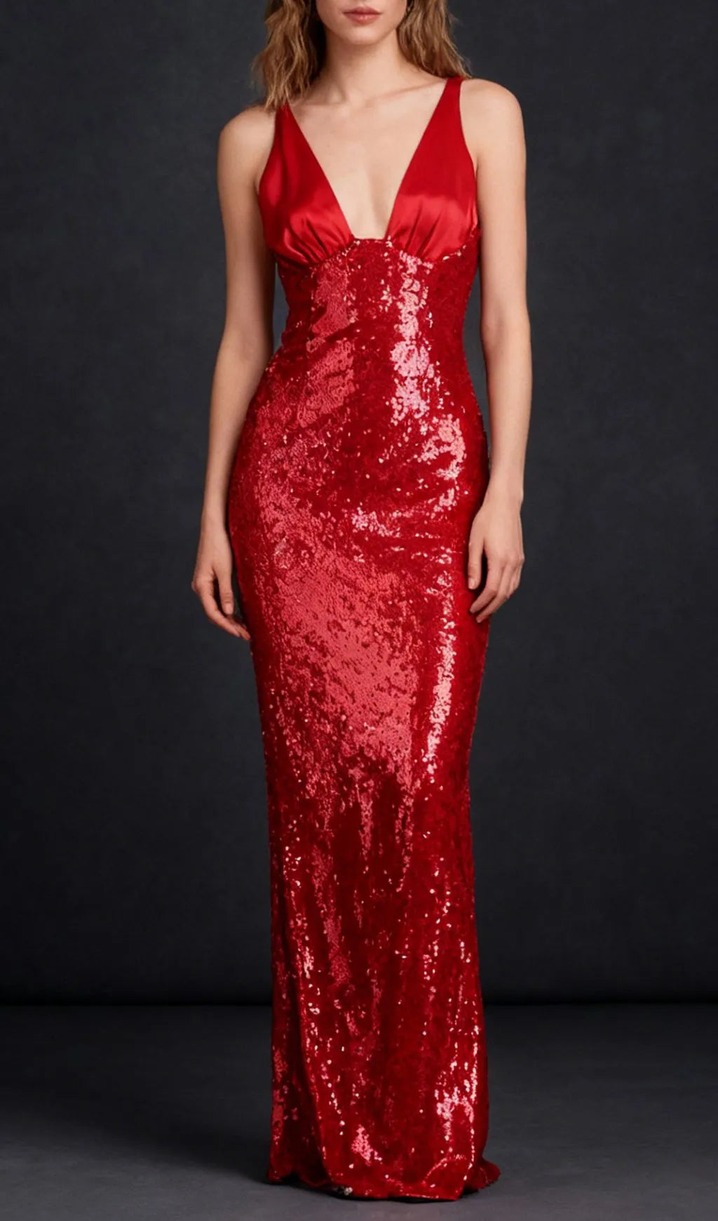 Jin Red Sequin Maxi Dress Flowering Girl
