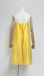 Fina Yellow Flower Embroidery Mini Dress Flowering Girl