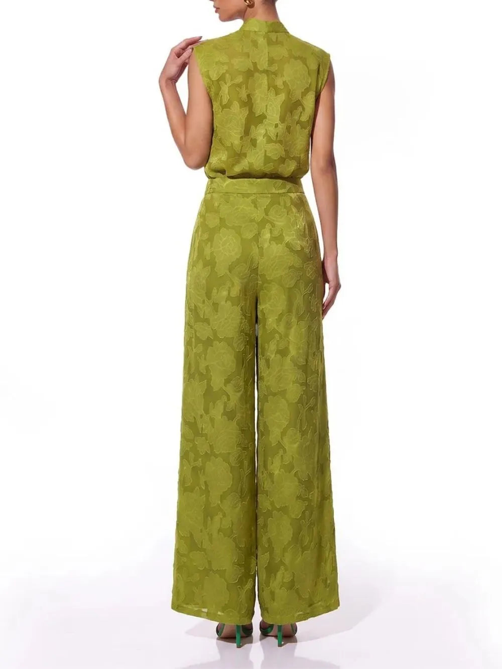 Yvelin Cowl Neck Floral Pants Set Flowering Girl