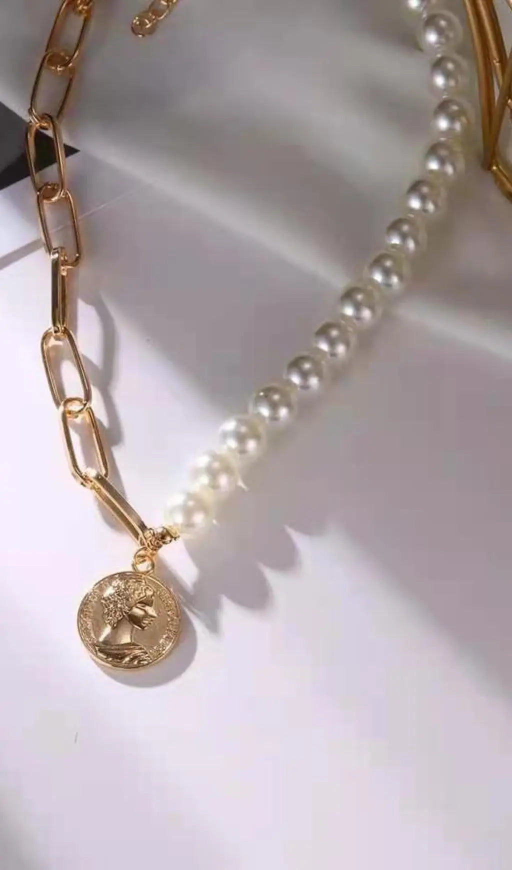 Gold Pearl Necklace Flowering Girl