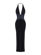 Marti Black Halter Maxi Dress Flowering Girl
