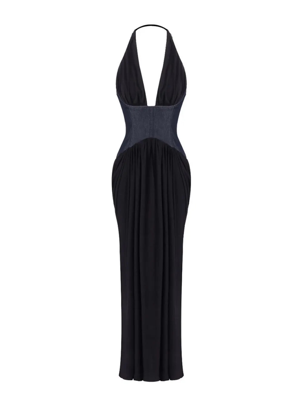 Marti Black Halter Maxi Dress Flowering Girl