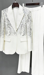Anush White Sequin Blazer Flowering Girl