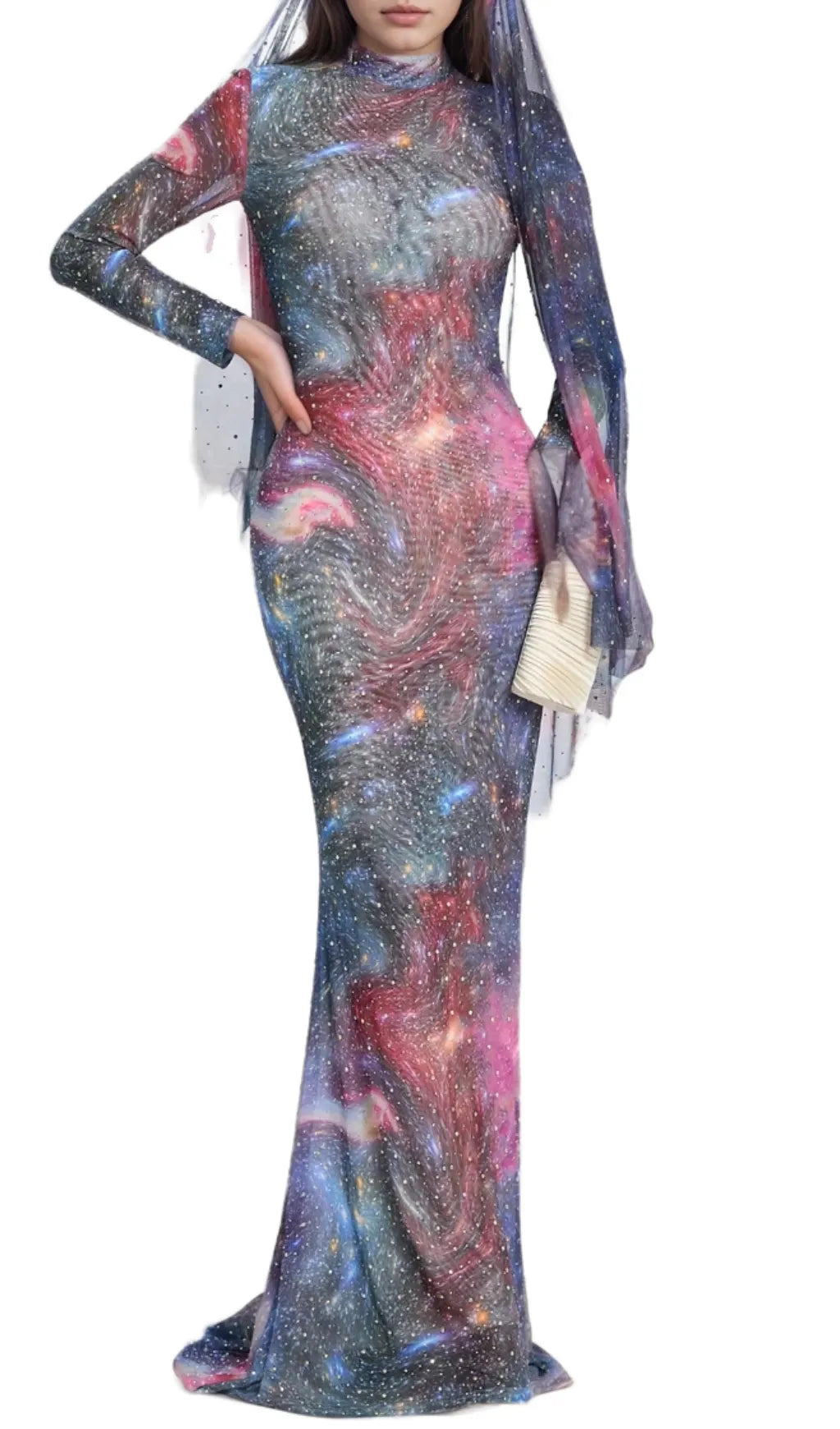 aurora printed hot drill maxi dress Flowering Girl
