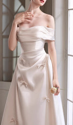 Destiny Off-Shoulder Bow Wedding Dress Flowering Girl