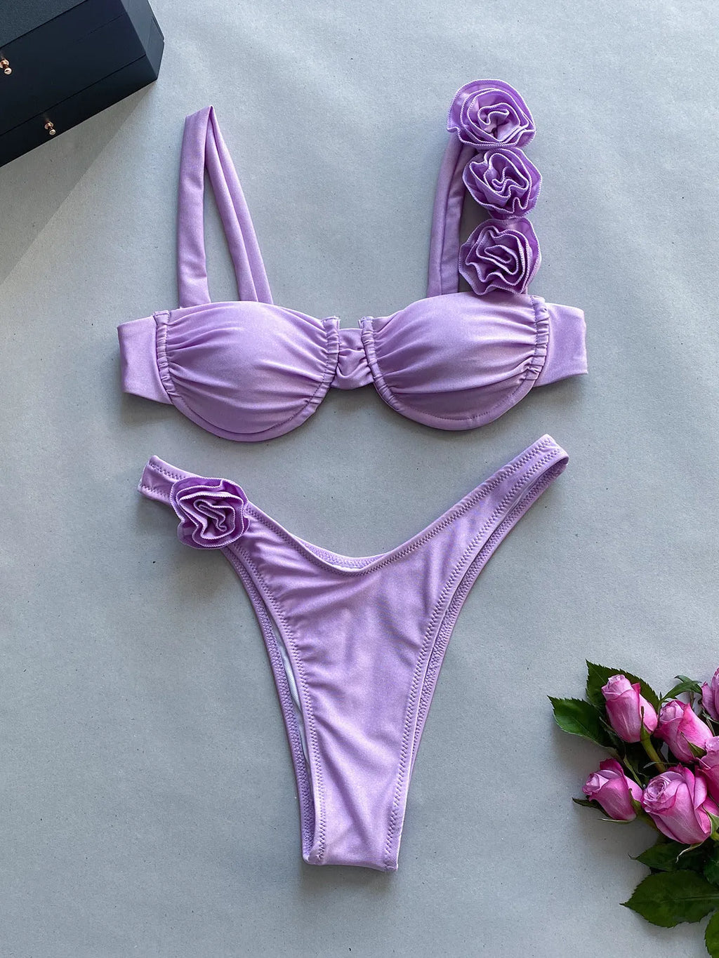 3D Three-Dimensional Flower Split Bikini Flowering Girl