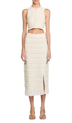 Crochet Trim Knit Skirt Flowering Girl