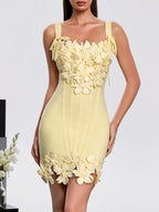 Hanh Sleeveless Flower Bandage Mini Dress Flowering Girl