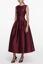 Jocelyn Sleeveless Maxi Dress In Burgundy Flowering Girl
