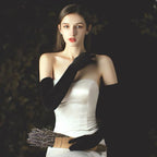 Black Velvet Gloves Flowering Girl