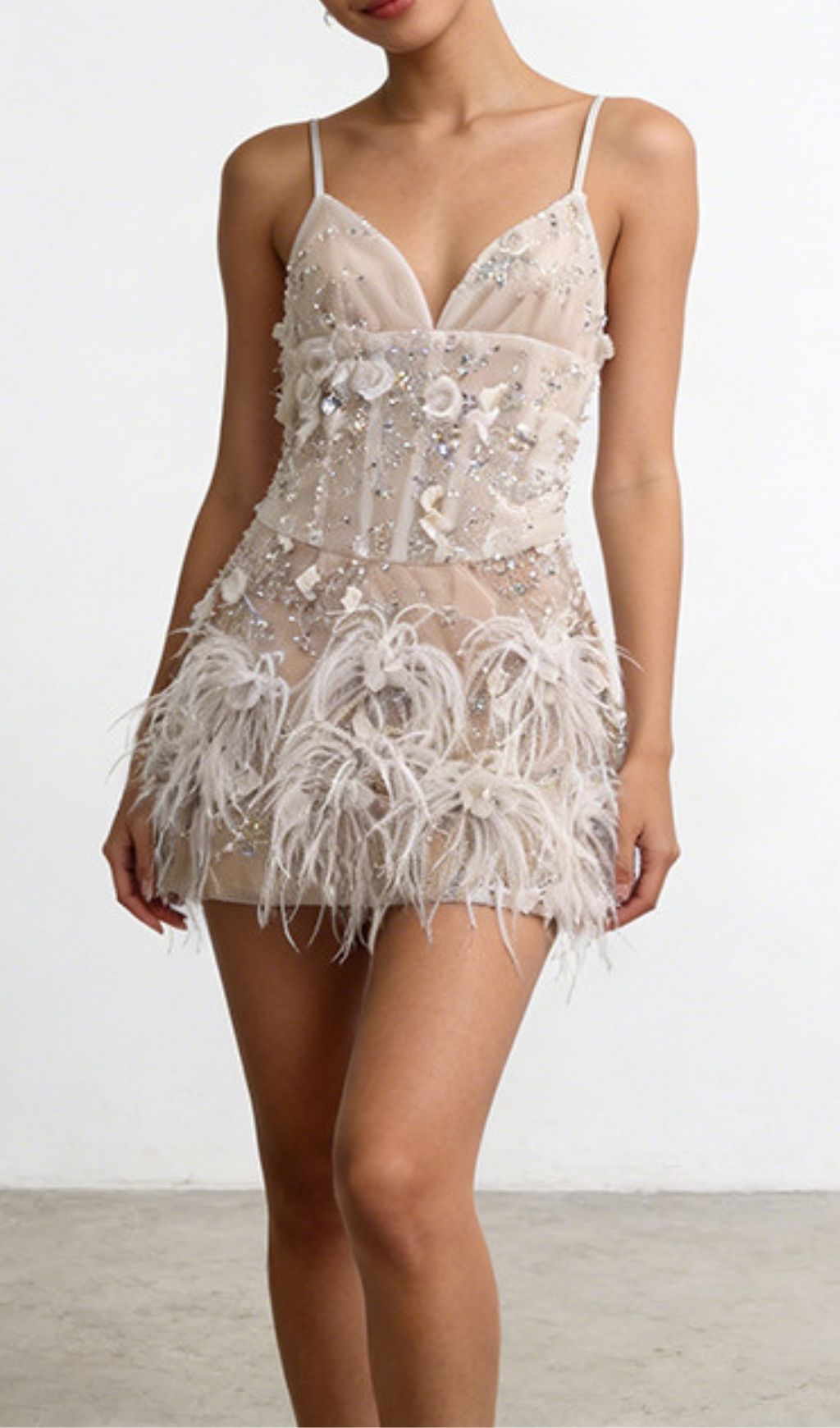 Kenza Strappy Diamante Embellished Mini Dress Flowering Girl
