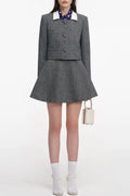Euryda Herringbone Polka Dot Scarf Jacket Flowering Girl