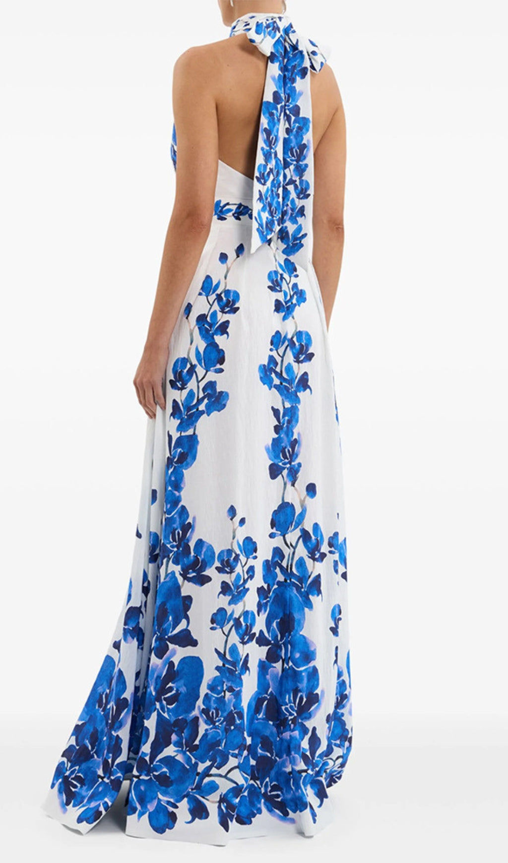 Enid Blue Printed Maxi Dress Flowering Girl