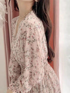 Janet Classic Floral Ruffle Chiffon Dress-Yellow Flowering Girl