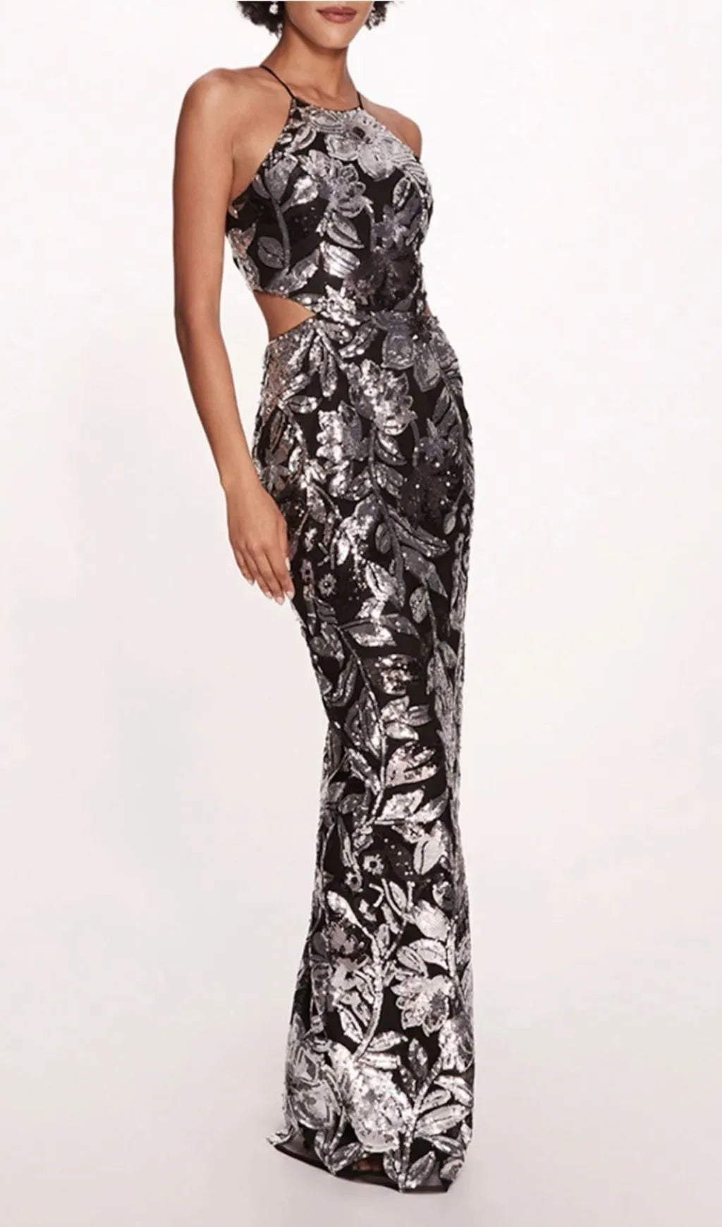Gabe Sequin Backless Maxi Dress Flowering Girl