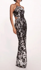 Gabe Sequin Backless Maxi Dress Flowering Girl