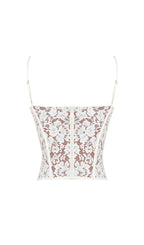 Mila Ivory Lace Underwired Corset Top Flowering Girl