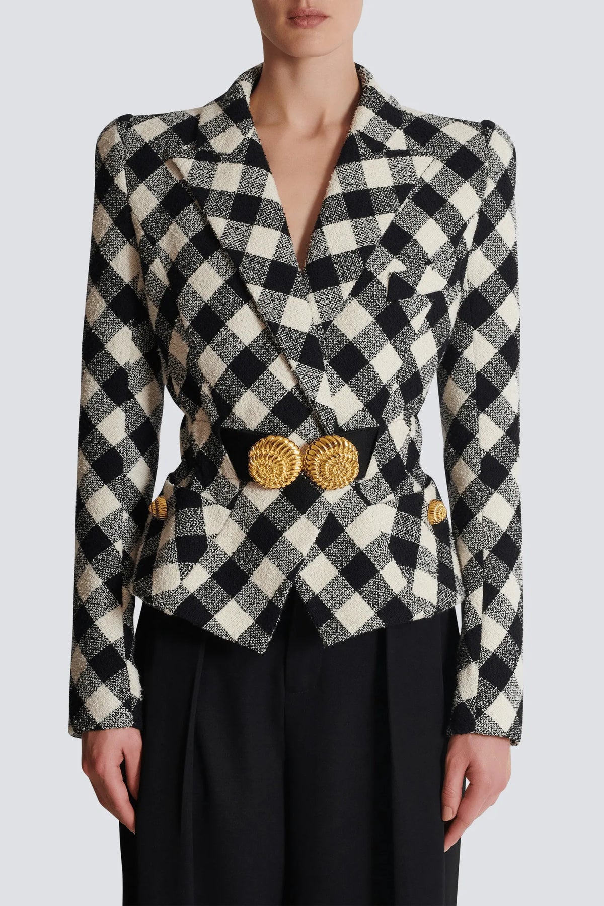 Wyatt Gingham Button Blazer Flowering Girl