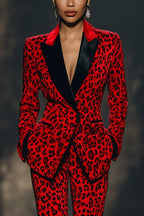 Striking Red Leopard Print Suit Flowering Girl