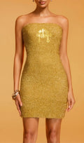 Ditza Strapless Glitter Mini Dress Flowering Girl