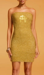 Ditza Strapless Glitter Mini Dress Flowering Girl