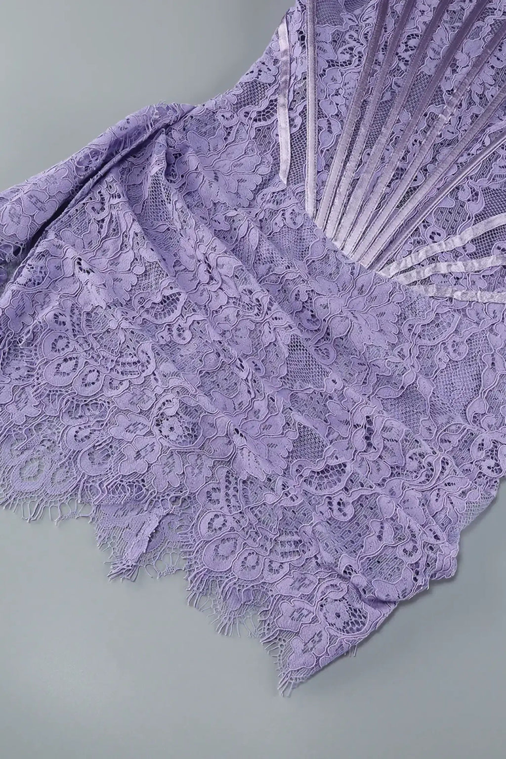 Purple Lace Corset Strapless Draped Mini Dress Flowering Girl