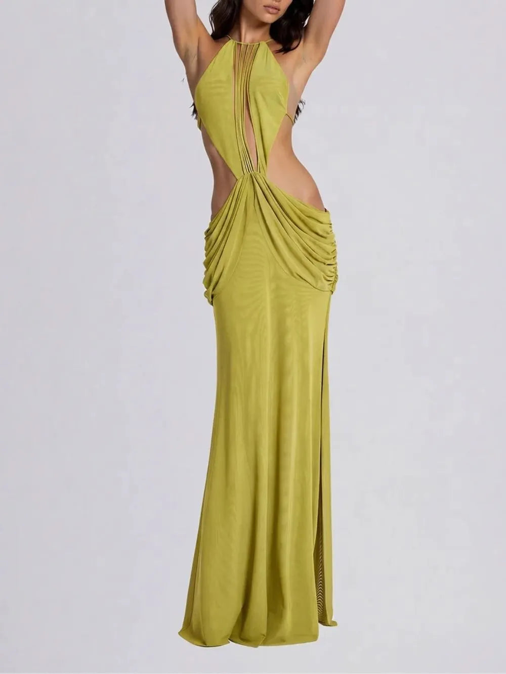 Fervik Backless Draped Maxi Dress Flowering Girl