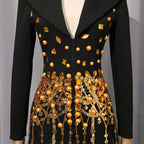 Isak Black Sequin Beaded Blazer Dress Flowering Girl