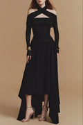 Silouh Long Sleeve Midi Dress Flowering Girl