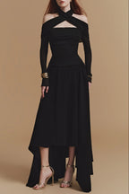 Silouh Long Sleeve Midi Dress Flowering Girl