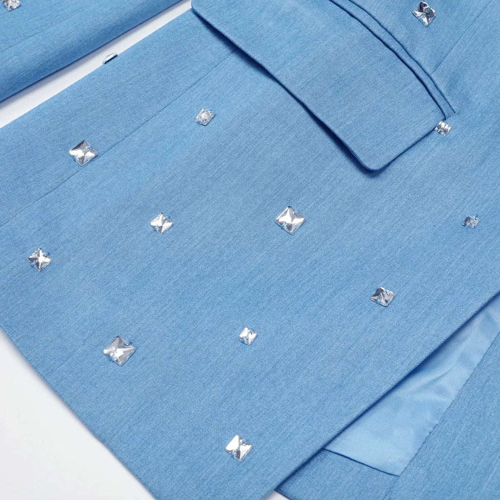 Kingsley Blue Diamante Blazer Flowering Girl