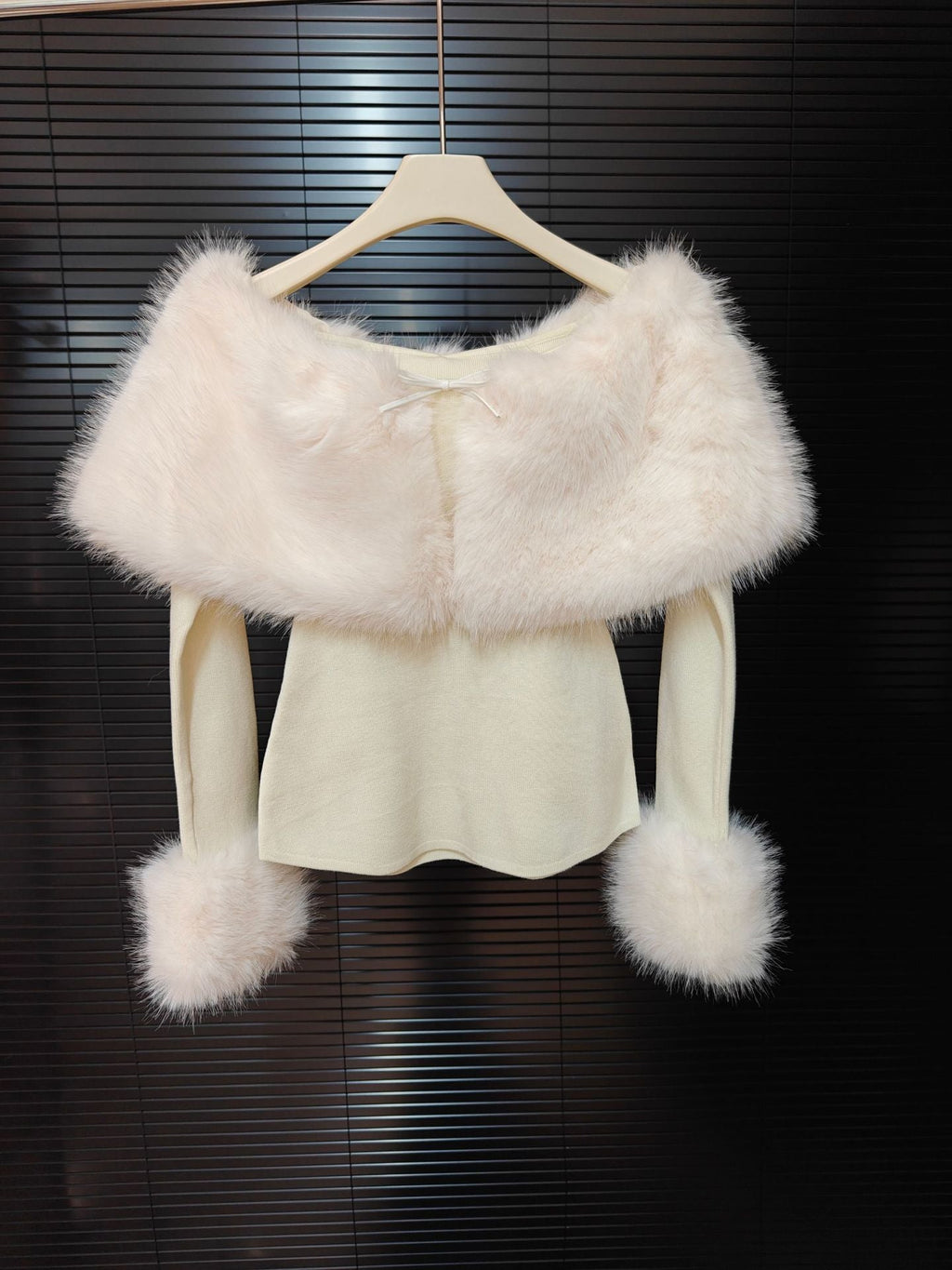 Sherry Off Shoulder Furry Skirt Set Flowering Girl
