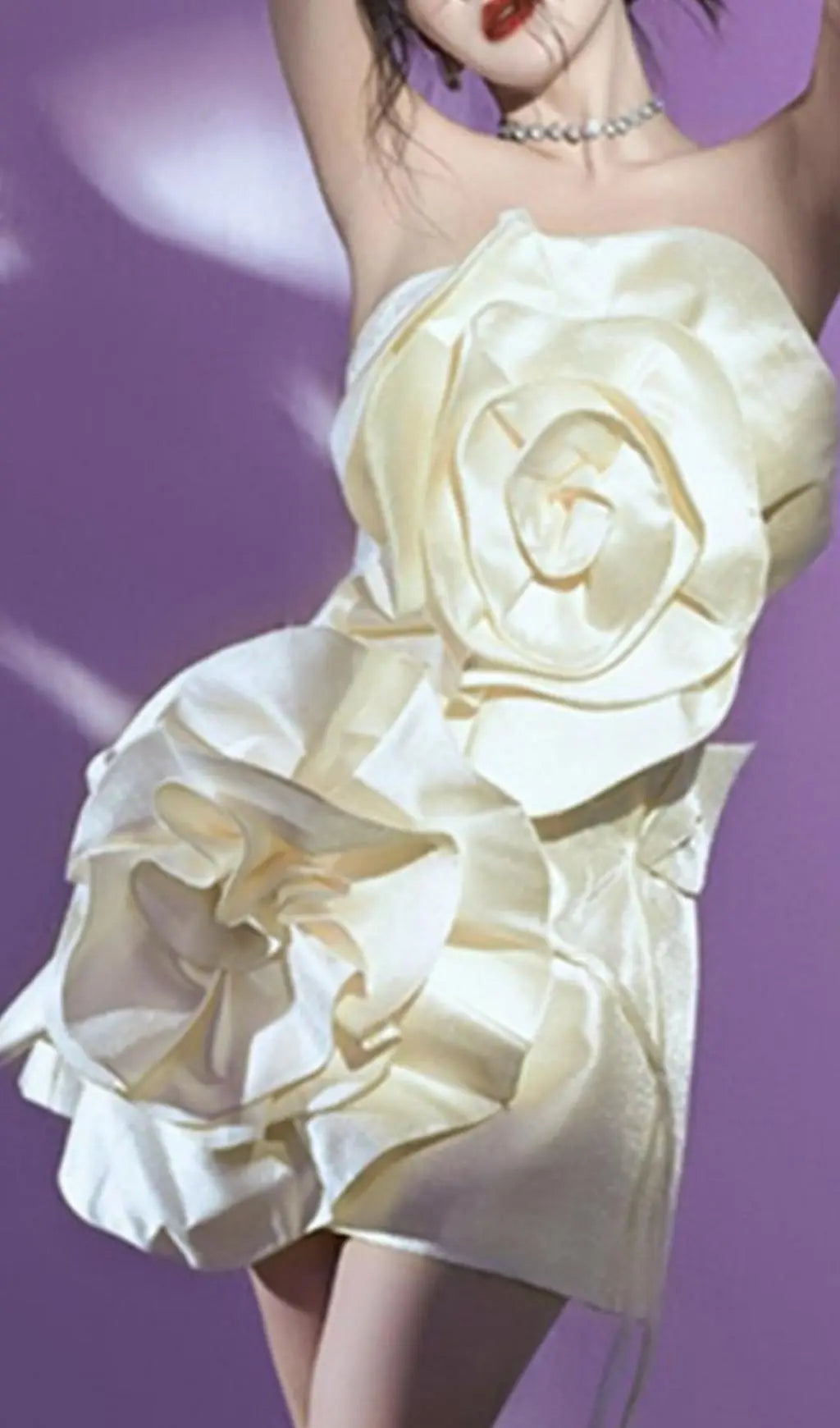 Achlys Beige Flower Bind Mini Dress Flowering Girl