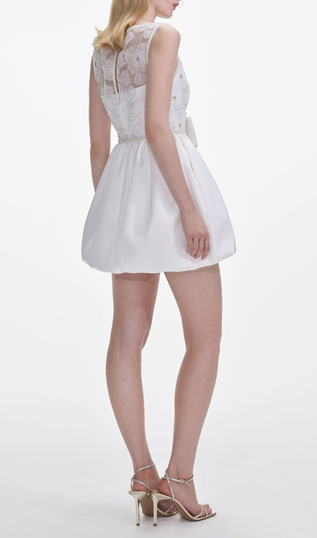 White Bow Lace Mini Dress Flowering Girl