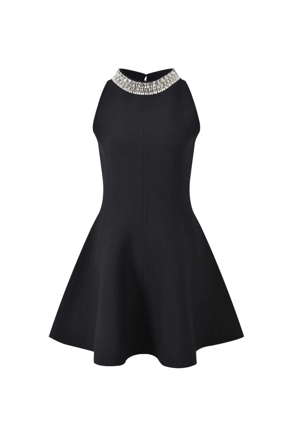 Virginia Pearl Collar Mini Dress In Black Flowering Girl