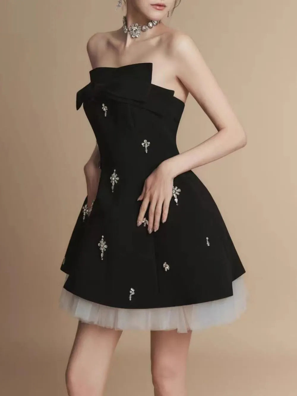 McLean Bow Embellished Mini Dress Flowering Girl