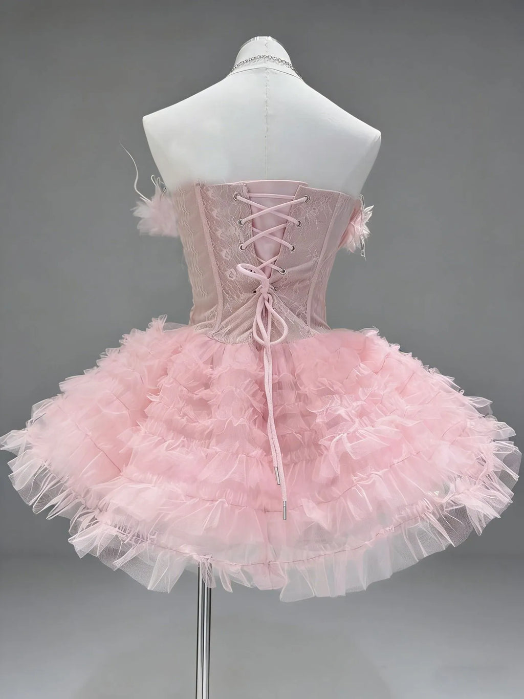Kelii Strapless Corset Flower Mini Dress Flowering Girl