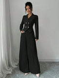 Black Long-Sleeved Suit Flowering Girl