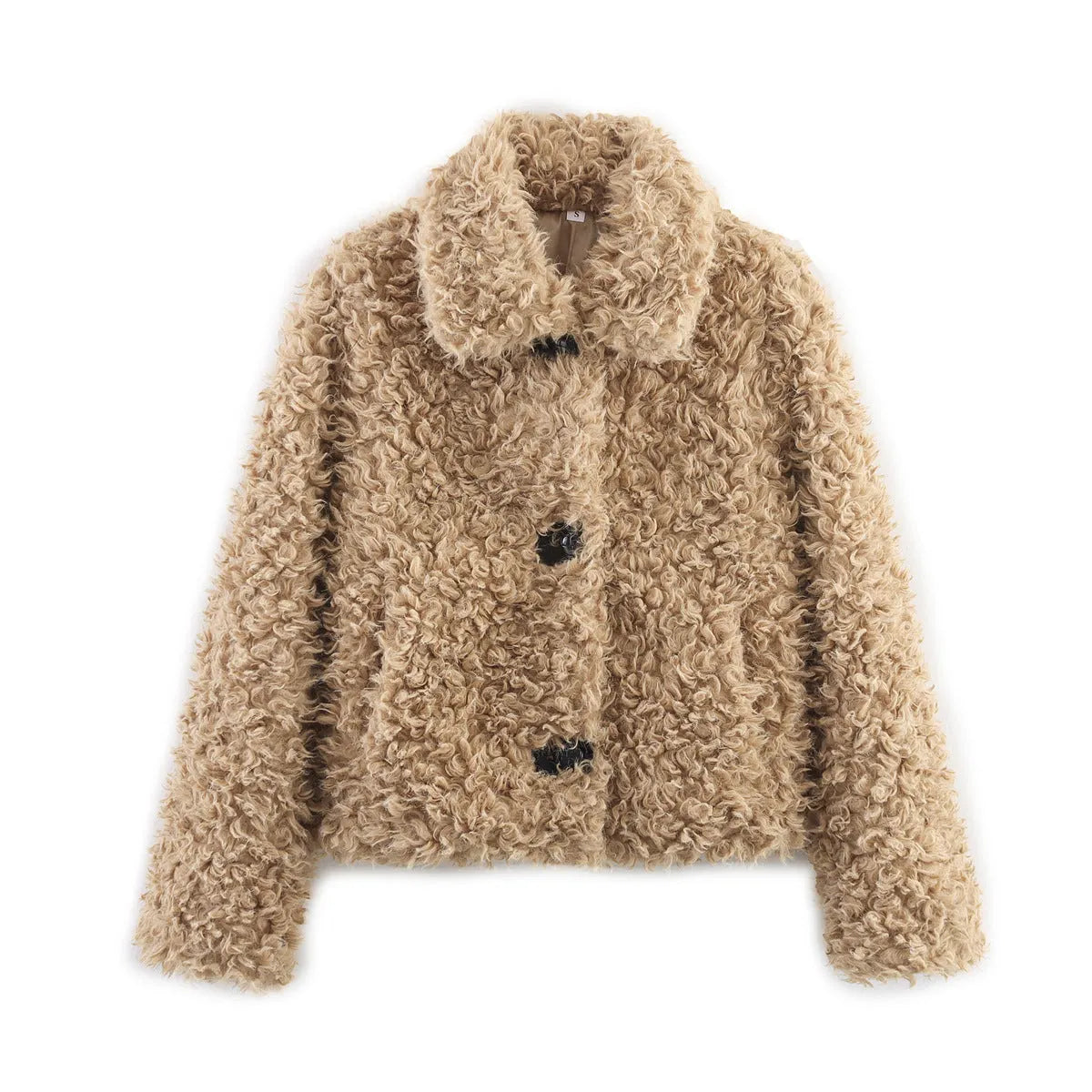 Faux Fur All-In-One Jacket In Dark Brown Flowering Girl
