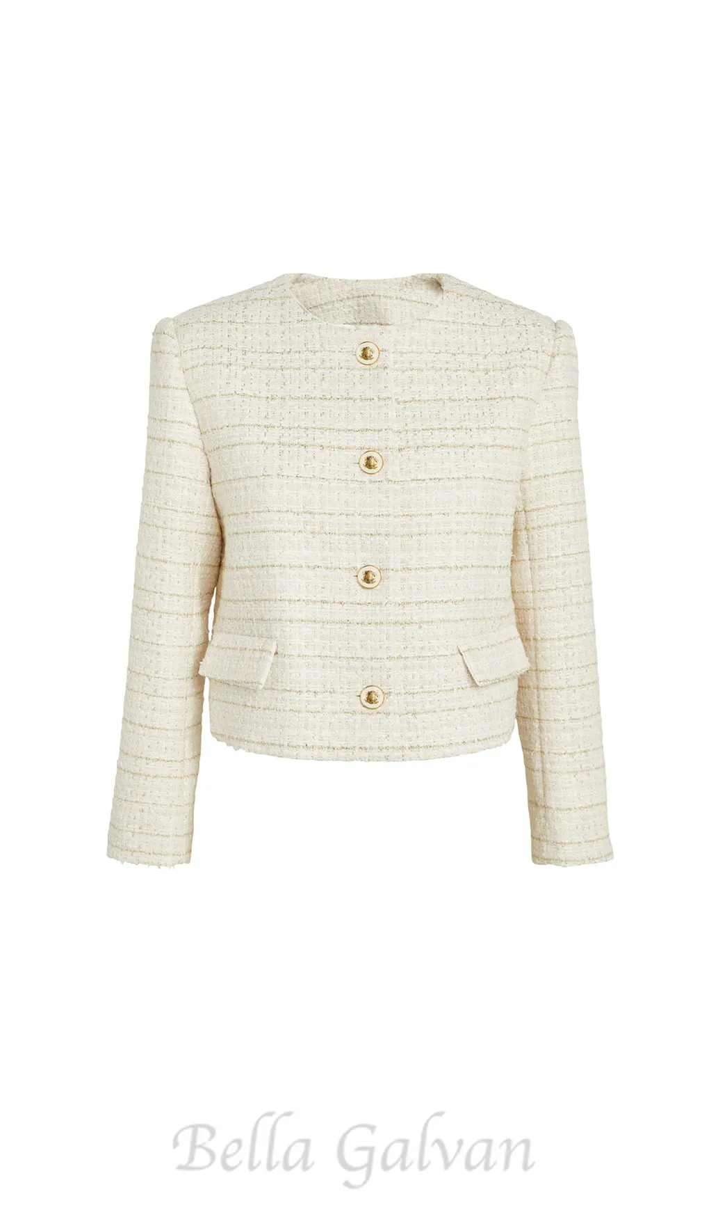Zally Cropped Tweed Jacket in ecru Flowering Girl