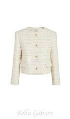 Zally Cropped Tweed Jacket in ecru Flowering Girl
